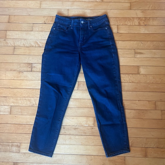 Old Navy Denim - Old Navy High Rise O.G. Straight Dark Blue Jeans, Size 4, Very Gently Used